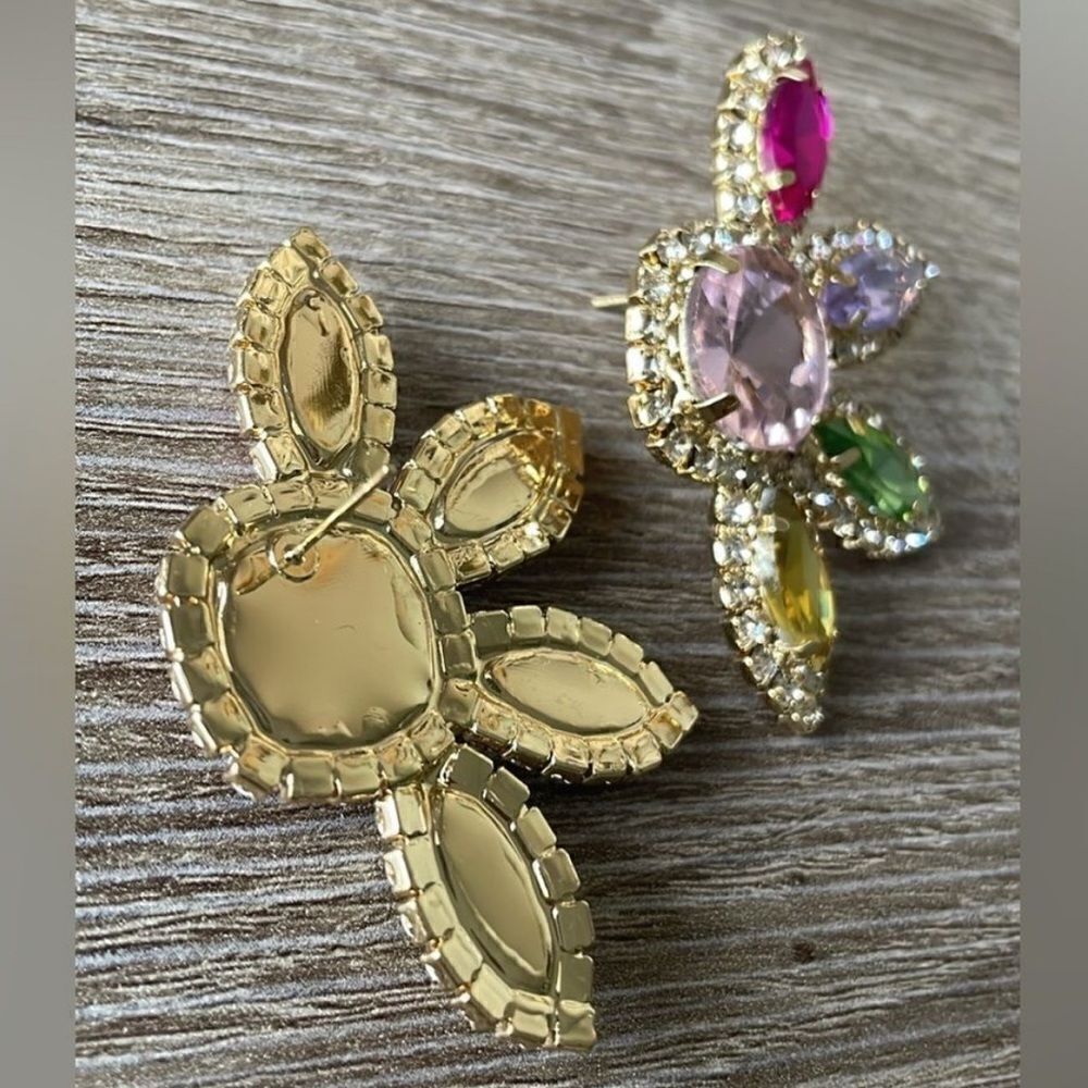 MulticolorâflowerâearringâN326 - Picture 5 of 5